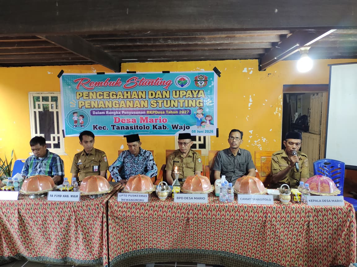 Badan Permusyawaratan Desa Mario Gelar Rembuk Stunting dalam Rangka Penyusunan RKPDes Tahun 2027
